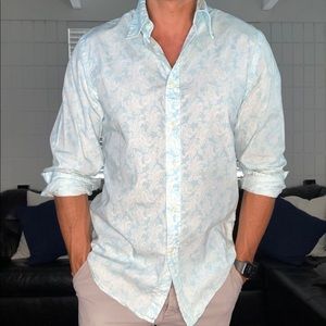 Paisley print Casual button down long sleeve shirt
